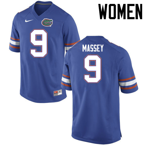 Women Florida Gators #9 Dre Massey College Football Jerseys Sale-Blue